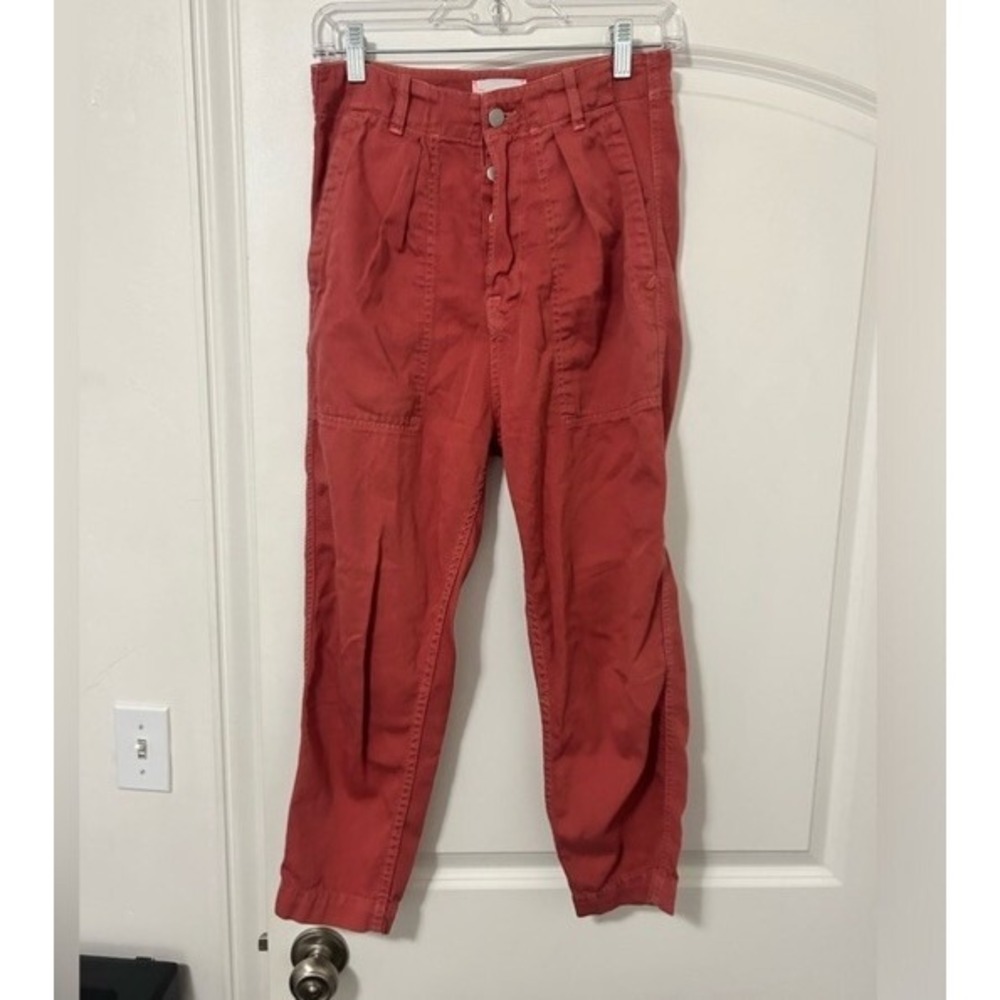Sundry Croft Pants High‎ Waisted Button Fly in Rust. Size 25
